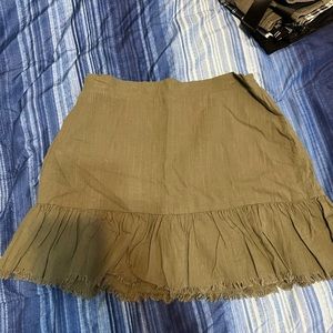 Fringe Olive Green Skirt